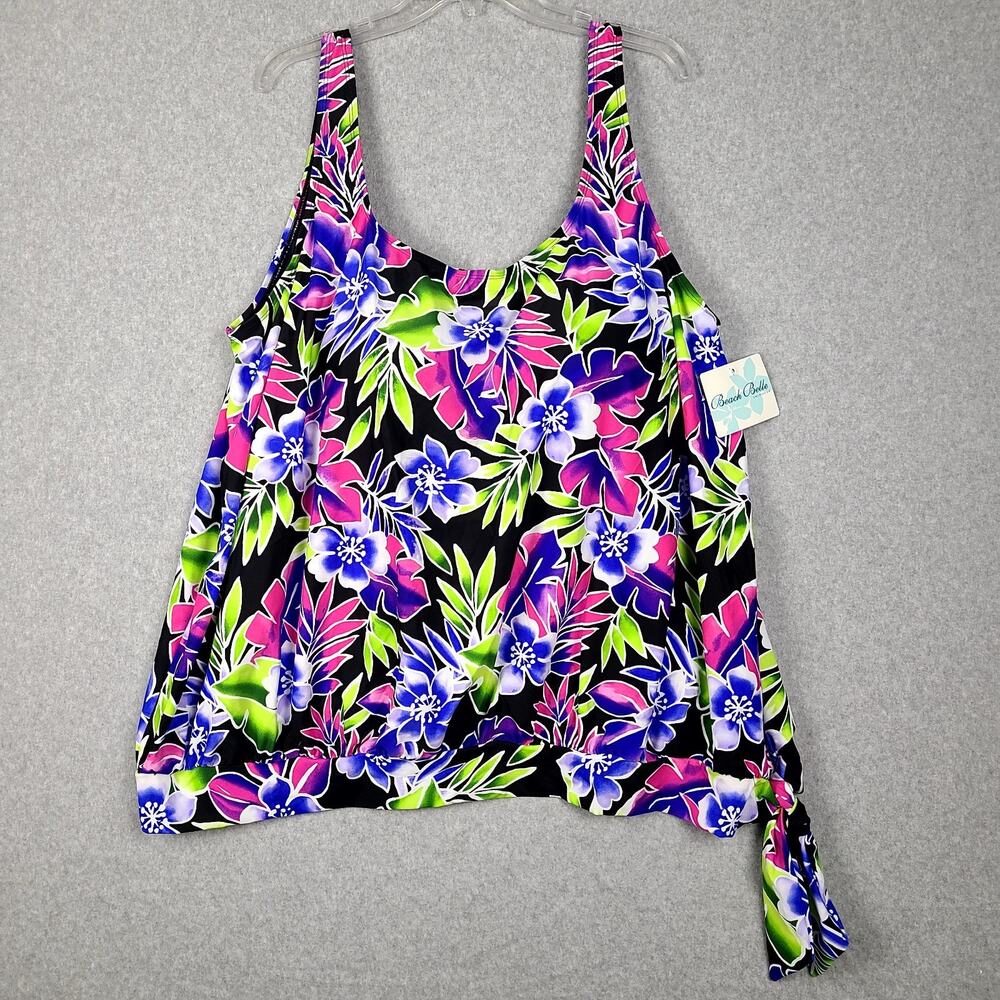 Beach Belle Swim Top Size 32 Bright Tropical Floral Padded Cup NWT Style #132422